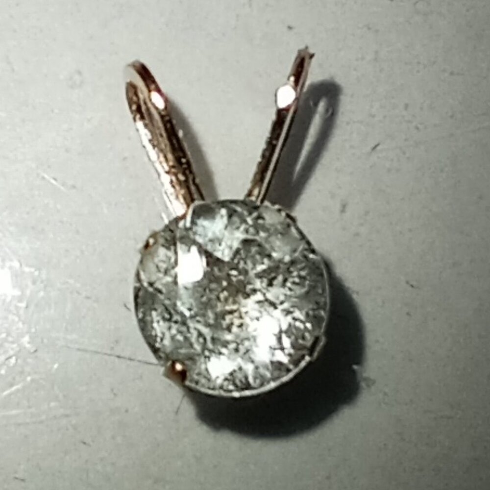 14Kt Yellow Gold 1/2-Carat Solitaire White Topaz Pendant